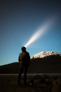 person looking at stars