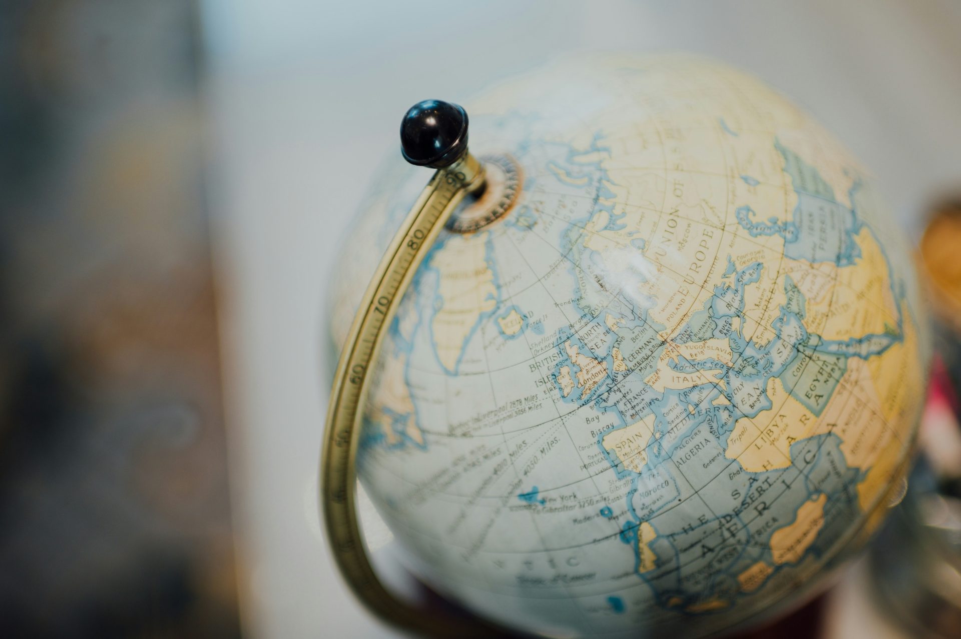 Globe in the middle of a room